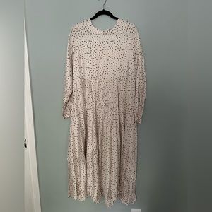 Zara Crinkle Polka Dot Dress NWOT